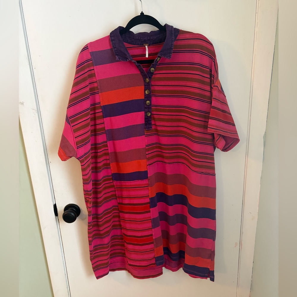 Free People Oversized Polo T-Shirt Dress